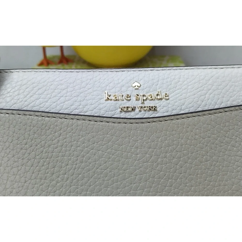 Kate Spade New York Colorblock Gray Pebbled Leather Zip Around Wallet - NWT $239